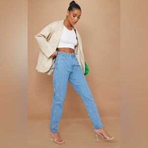 PLT Light Blue Wash Basic Mom Jeans